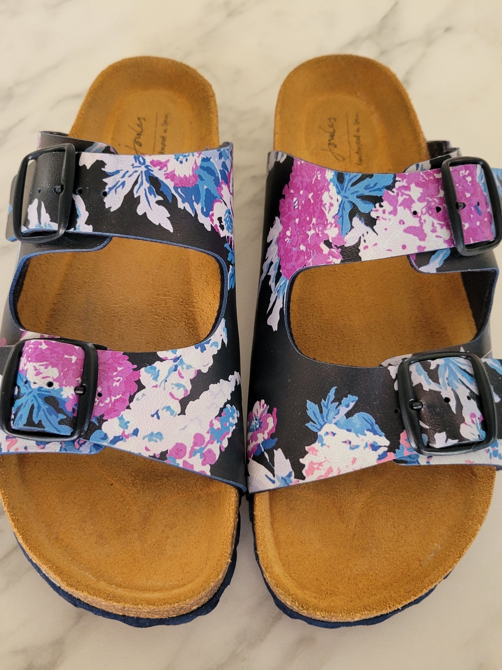 Joules Penley Floral Slide Sandals Cork Footbed Spain EU 41 US Women's 9.5